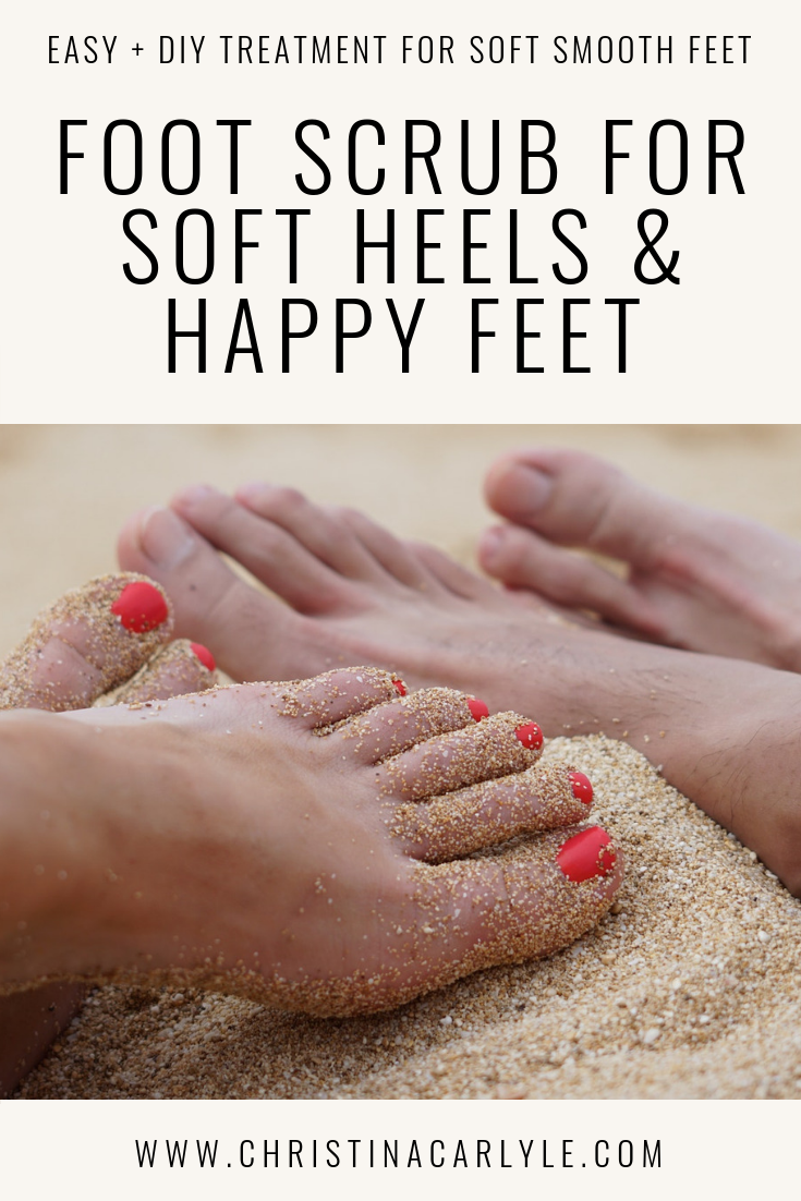 Natural DIY Coconut Oil Foot Scrub Treatment For Soft Heels And Feet https://www.christinacarlyle.com/coconut-oil-gym-pedicure/