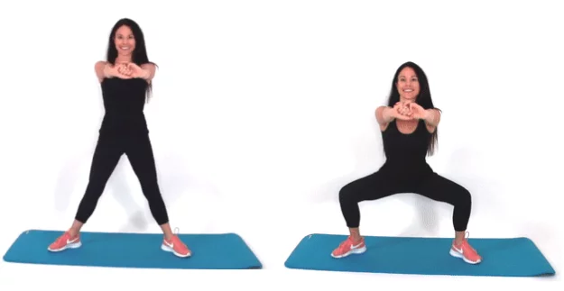 Plie Squat Exercise - Christina Carlyle Plie Squat Exercise being done by trainer Christina Carlyle