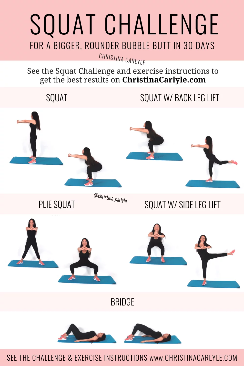 30 Day Squat Challenge for a Bigger, Round, Perky Butt - Christina