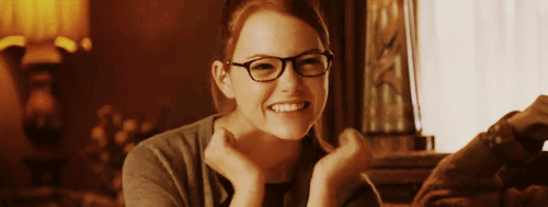 emma stone happy looking at something gif emma stone happy looking at something gif