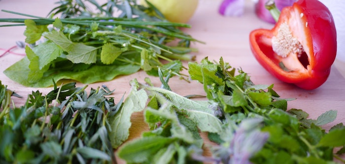 Organic Food Prepped on a Cutting Board