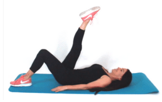 Alphabet tracer thigh exercise being done by trainer Christina Carlyle