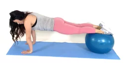 Plank on a Stability ball done by Christina Calyle