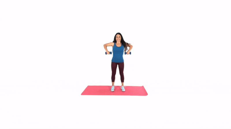 Trainer Christina Carlyle doing a scarecrow extension exercise for women