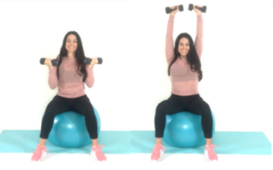 Arnold Press Upper Body Exercise done by trainer Christina Carlyle