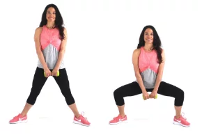 Plie Squat Butt Exercise - Christina Carlyle Plie Squat Exercise being done by trainer Christina Carlyle
