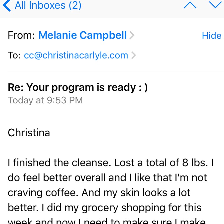 Reset Cleanse review - Christina Carlyle
