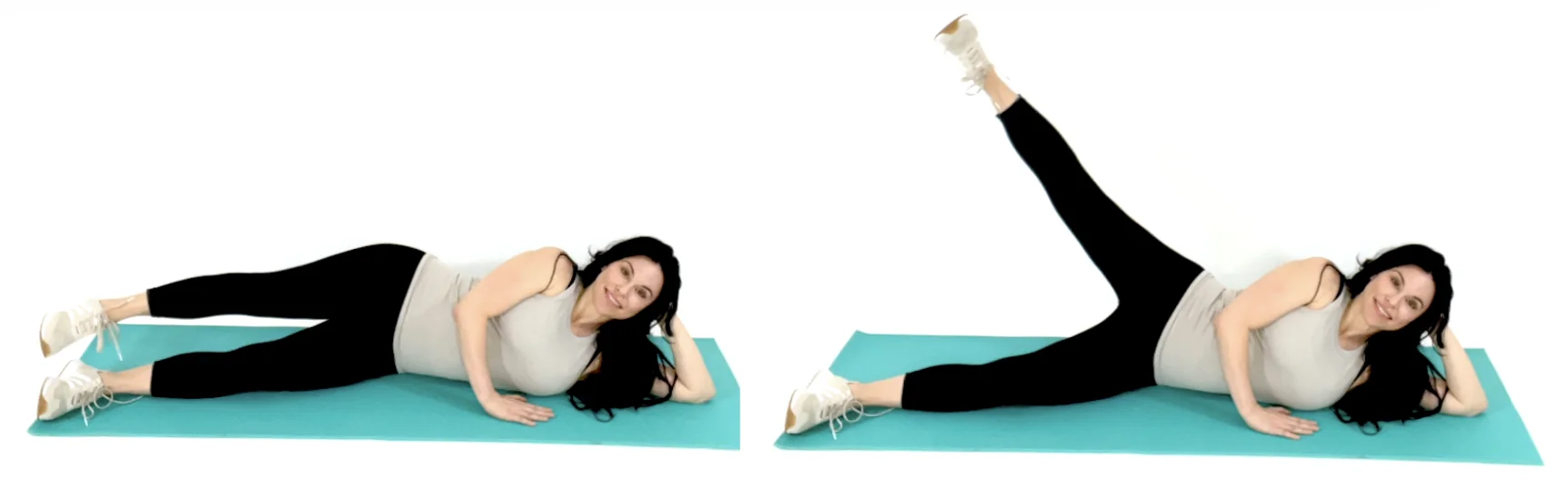 Outer thigh pulse move from a thigh workout for women