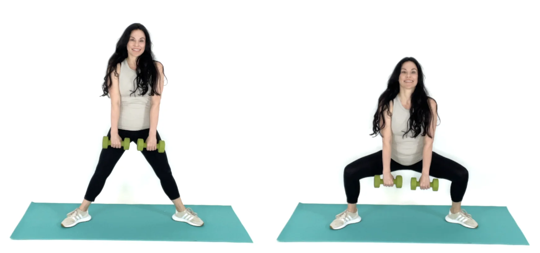 Plie squat exercise in a sculpting thigh workout for women