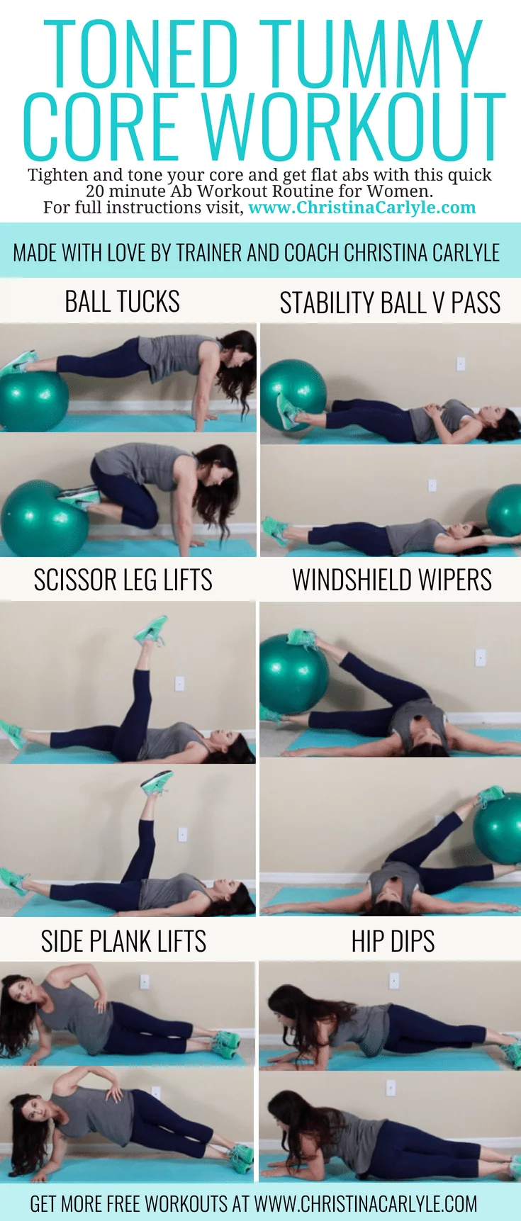 5 Exercises for Belly Fat - Quick and Easy Ab Workout - Christina