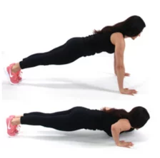 Tricep Pushup Exercise - Christina Carlyle Tricep Pushup Exercise being done by Trainer Christina Carlyle