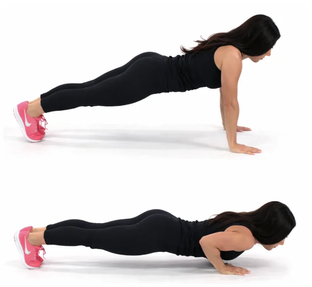 Tricep Pushup Tricep Pushup Exercise being done by Trainer Christina Carlyle