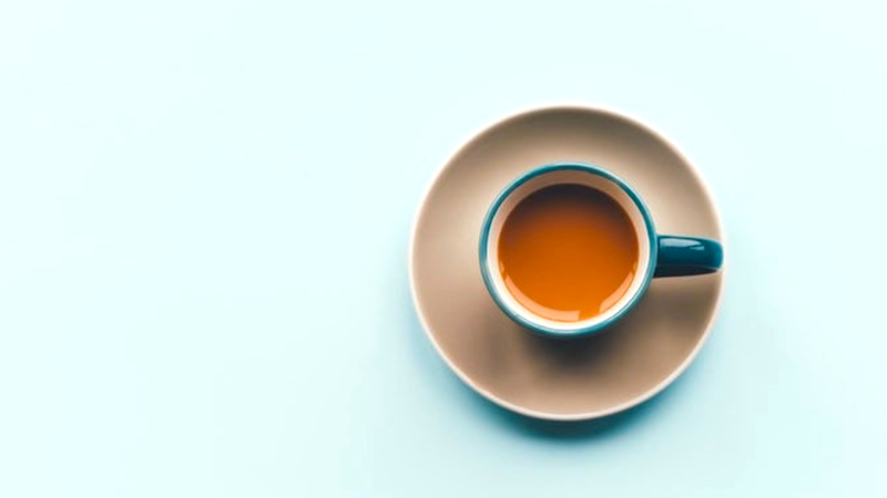 Pumpkin Spice Coffee on a blue background