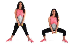 Plie Squat Leg Exercise - Christina Carlyle Plie Squat Leg Exercise being done by trainer Christina Carlyle