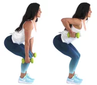Pull your Pants up Dumbbell Back Exercise being done by Trainer Christina Carlyle