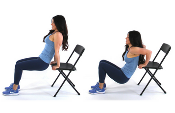 Tricep Dips Bat Wing Exercise - Christina Carlyle Tricep Dips bat wing exercise done by Christina Carlyle