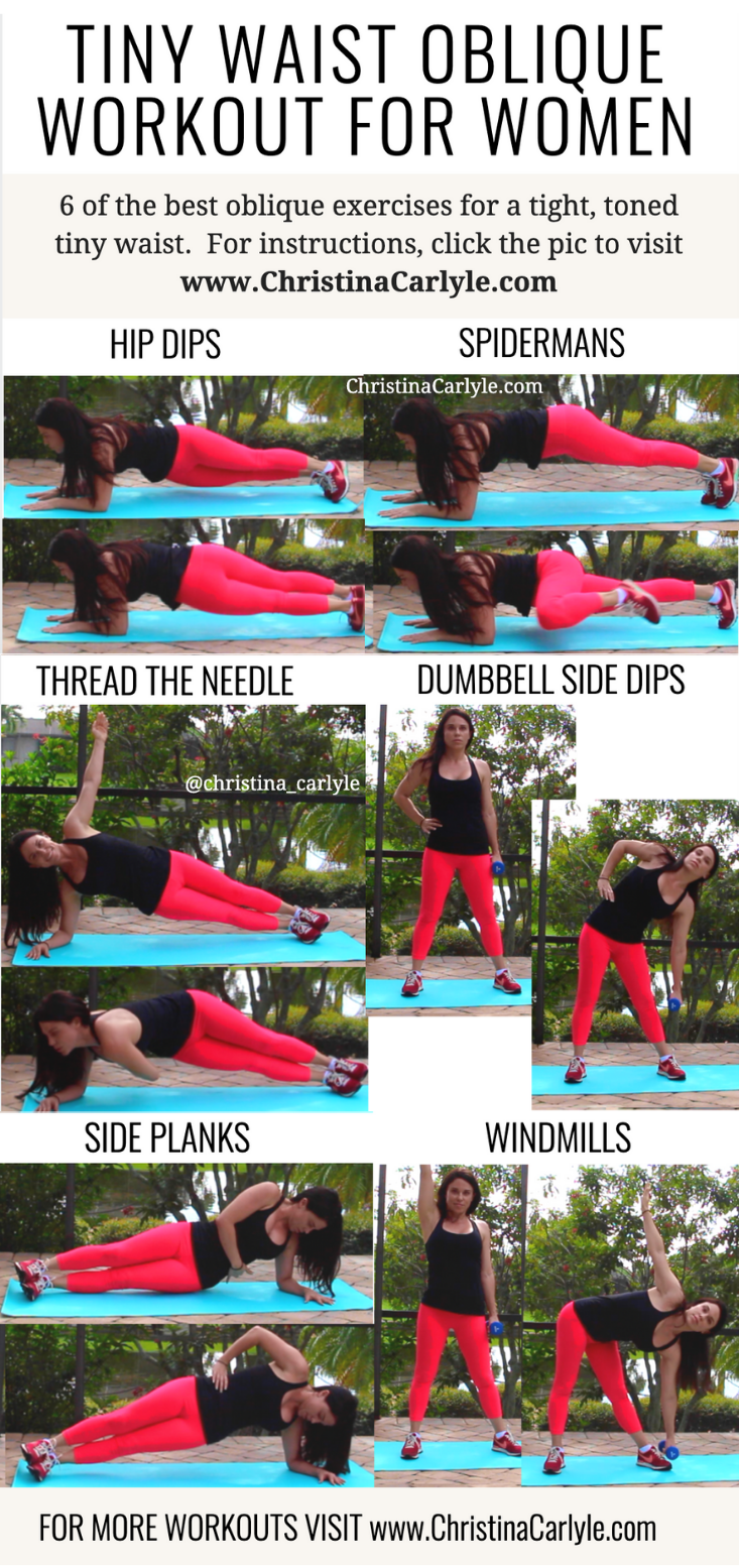 Christina Carlyle doing the tiny Waist Workout ab exercises