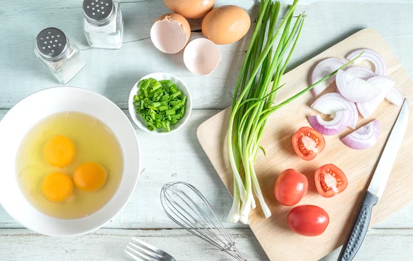 Egg Muffin Ingredients on a kitchen counter