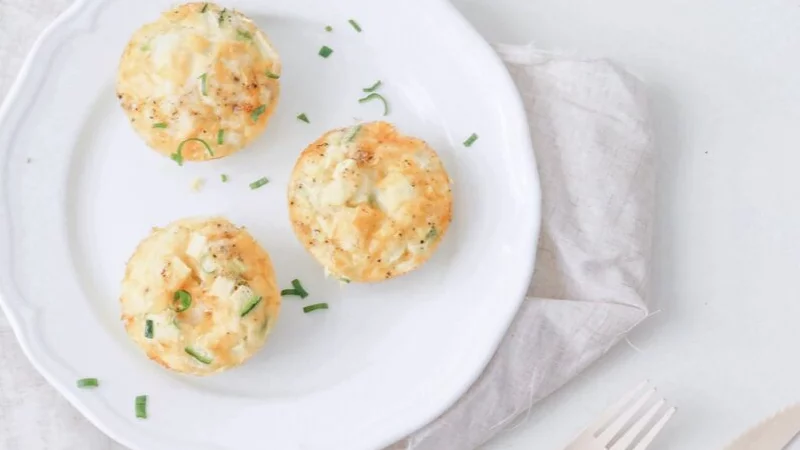3 Egg Muffins on a Plate