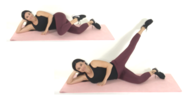 Knee Touch Extension outer thigh exercise done by trainer Christina Carlyle