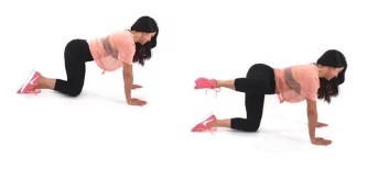 Fire hydrant Butt and Thigh Exercise being done by Christina Carlyle