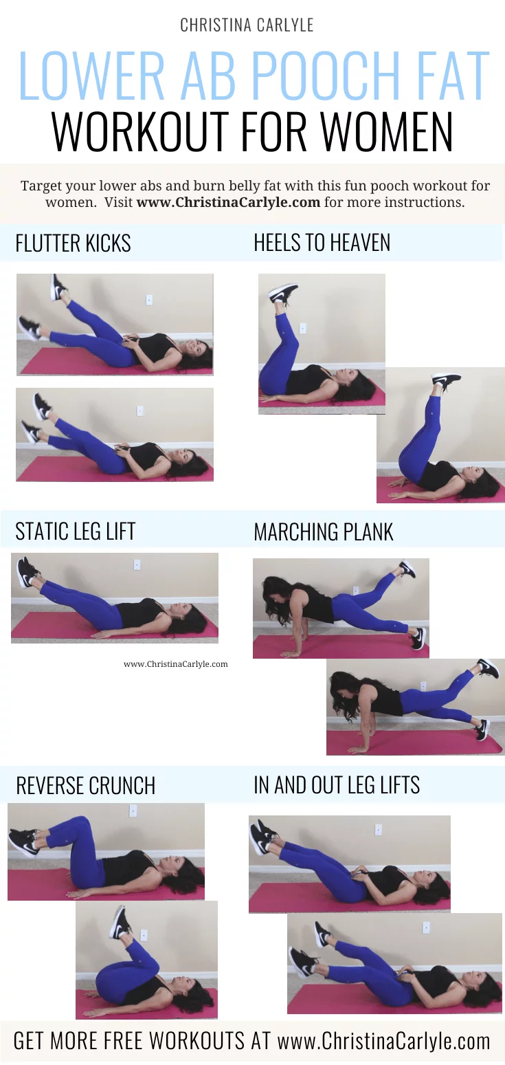 6 Lower Ab Exercises being done by trainer Christina Carlyle in a low ab workout