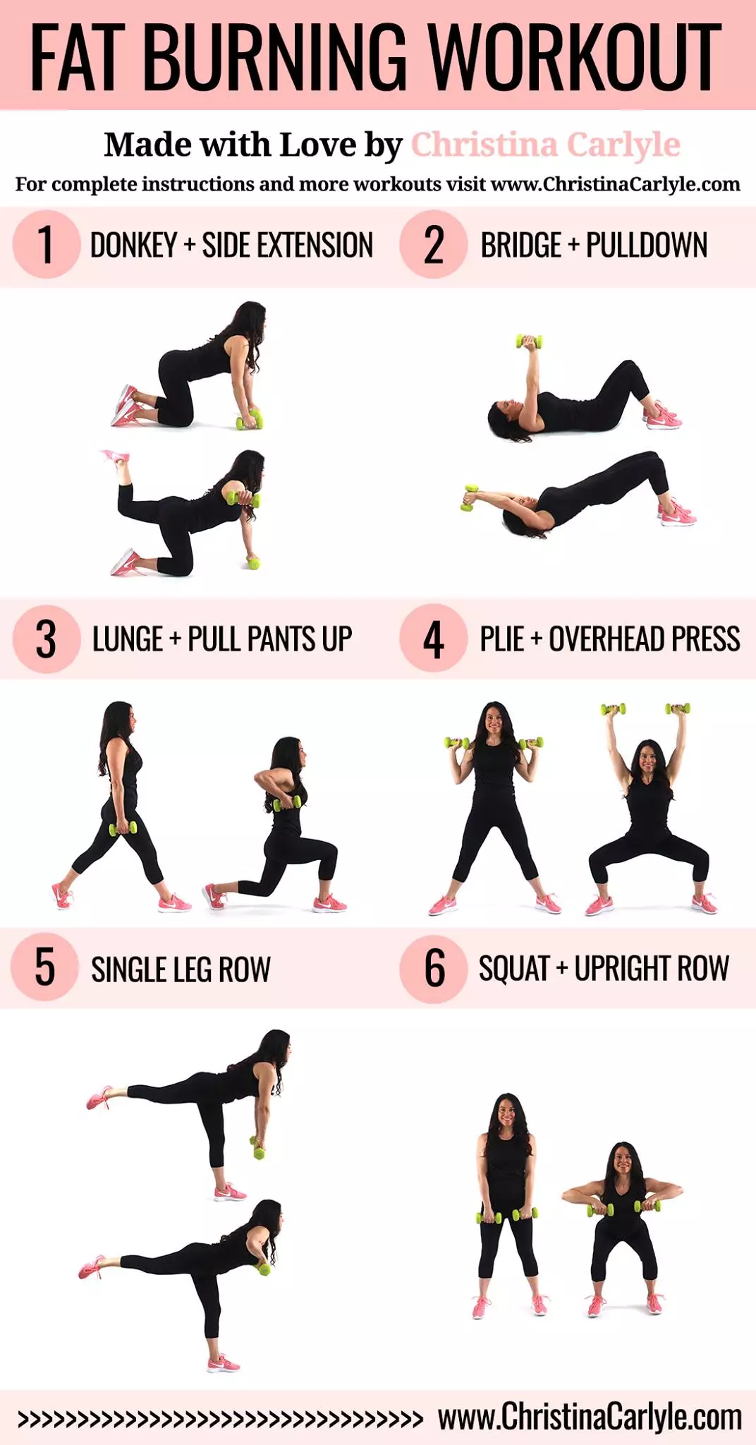 fat burning workout workout for women being demonstrated by trainer Christina Carlyle