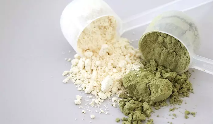 two different protein powders