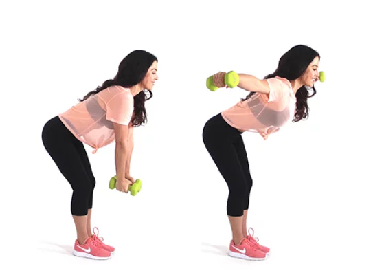 Fat Burning Back Fly Exercise - Christina Carlyle Fat Burning Back Fly Exercise being done by trainer Christina Carlyle
