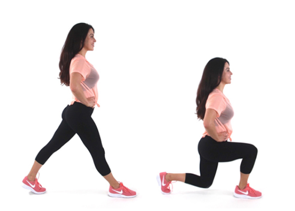 Fat Burning Lunge Exercise - Christina Carlyle Fat Burning Lunge Exercise being done by trainer Christina Carlyle