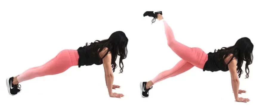Marching Plank Ab Exercise - Christina Carlyle Marching Plank Ab Exercise being done by trainer Christina Carlyle