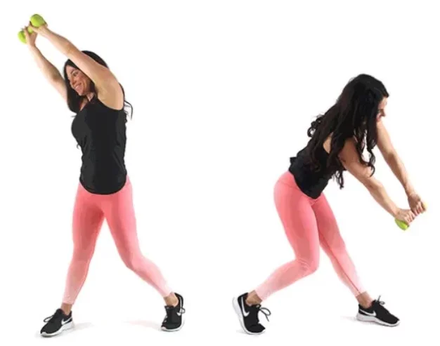 Woodchop Belly Fat Exercise - Christina Carlyle Woodchop Belly Fat Exercise being done by Christina Carlyle