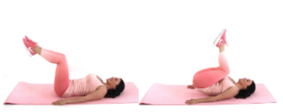Reverse Crunch Ab Exercise - Christina Carlyle Reverse Crunch Ab Exercise being done by trainer Christina Carlyle