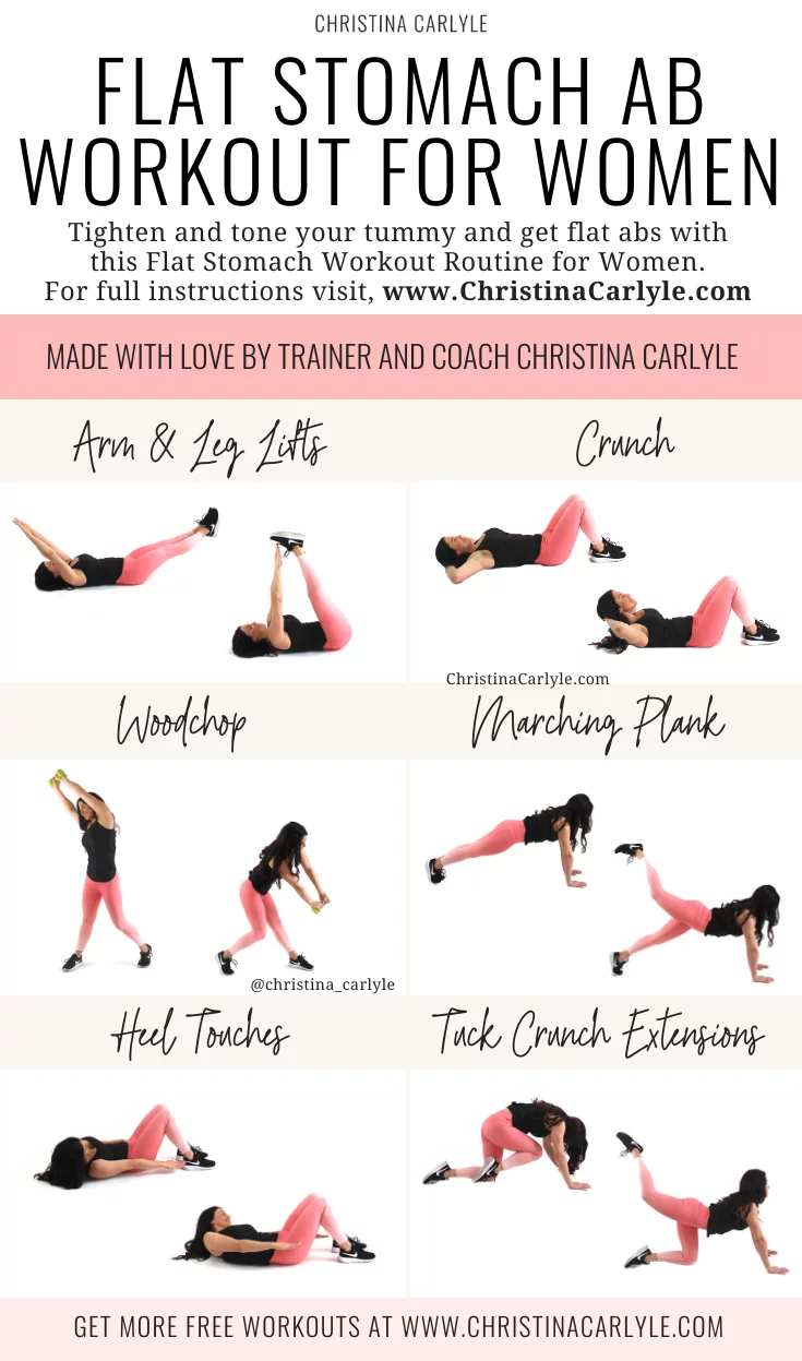 Flat Stomach Ab Workout Exercises being done by Christina Carlyle