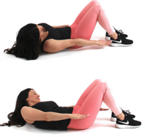 Heel Touches Flat Stomach Ab Exercise being done by Christina Carlyle