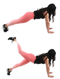Marching Plank Flat Stomach Ab Exercise being done by Christina Carlyle