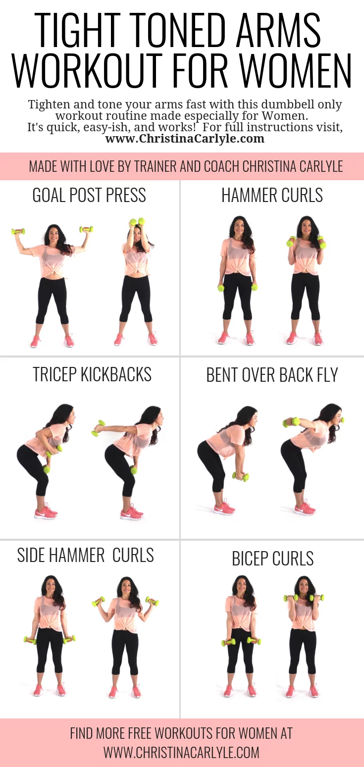 Dumbbell Arm Training Women  Dumbell workout, Workout, Workout plan