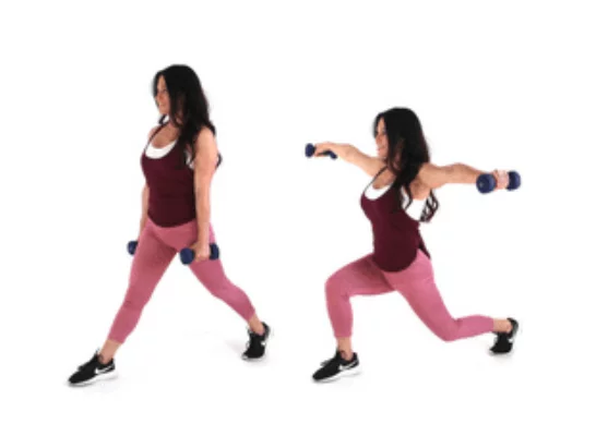 lunge extension hiit exercise done by Christina Carlyle