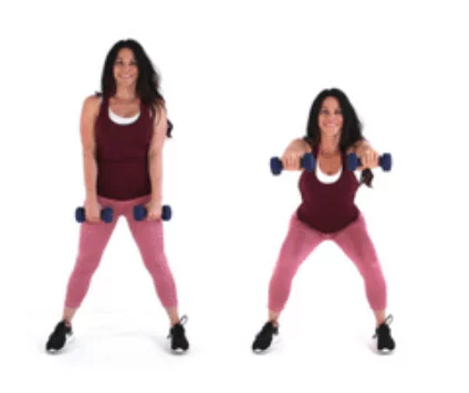 squat extension hiit exercise done by Christina Carlyle