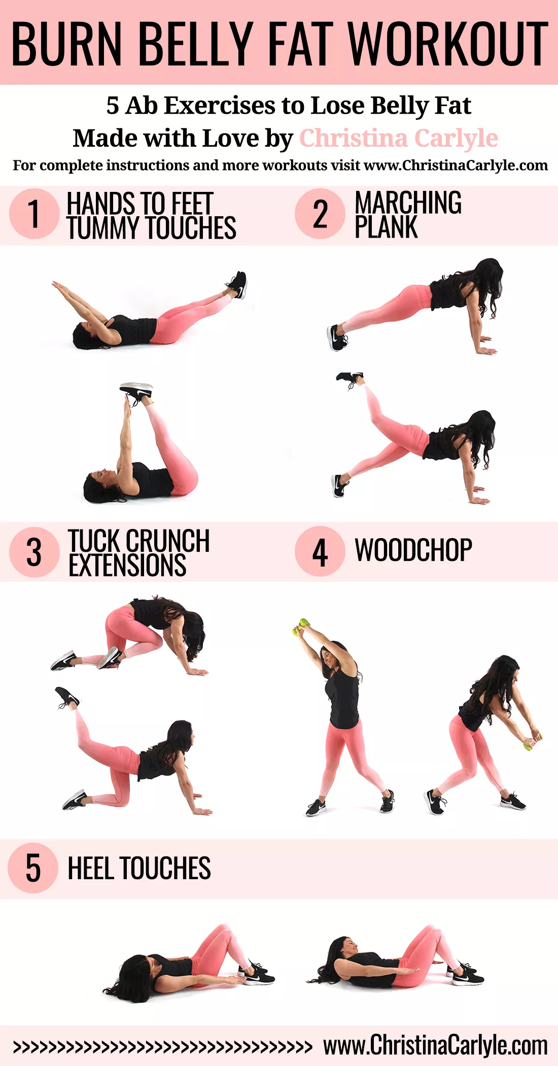 5 ab exercises to lose belly fat | Christina Carlyle