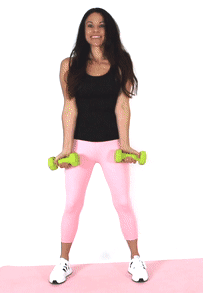 in and out bicep curls bicep dumbbell exercise being done by Christina Carlyle