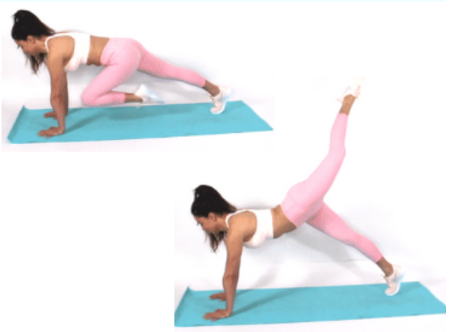Plank Extension Exercise done by Christina Carlyle