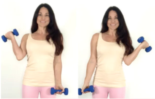 Concentration Curl Bicep Exercise done by Christina Carlyle