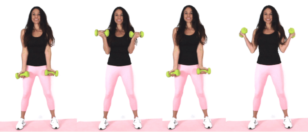 In and Out Curl Bicep Exercise done by Christina Carlyle