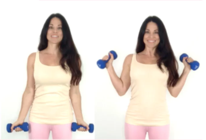 Side Hammer Curl Bicep Exercise done by Christina Carlyle
