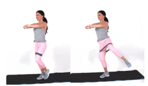 Resistance Band Ballet Leg Lift Exercise done by Christina Carlyle