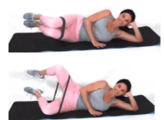 Clam Resistance Band Exercise done by Christina Carlyle
