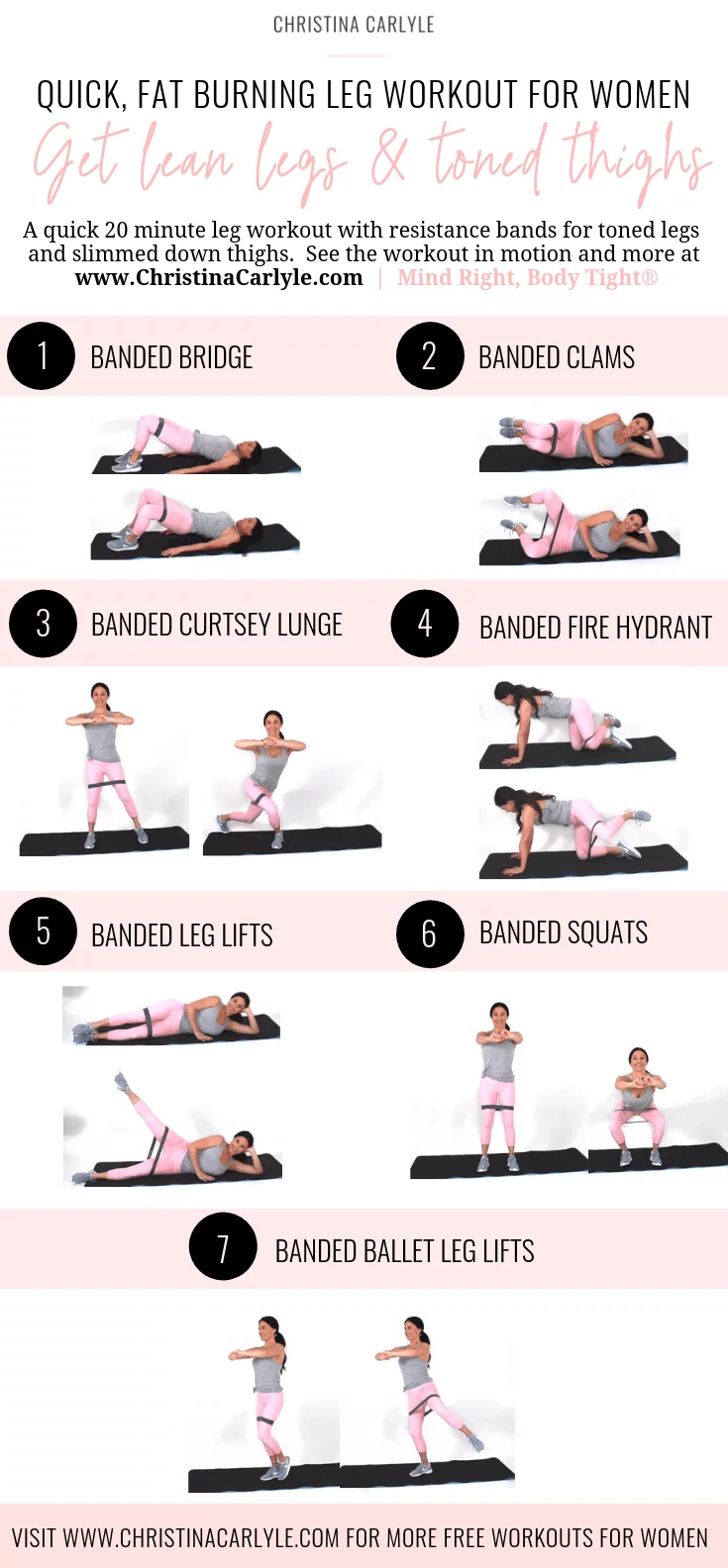 Printable Resistance Band Leg Workouts