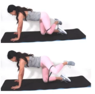 Fire Hydrant Resistance Band Exercise done by Christina Carlyle