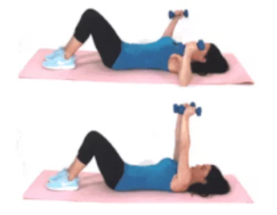 Chest Fly Dumbbell Arm Exercise done by Christina Carlyle